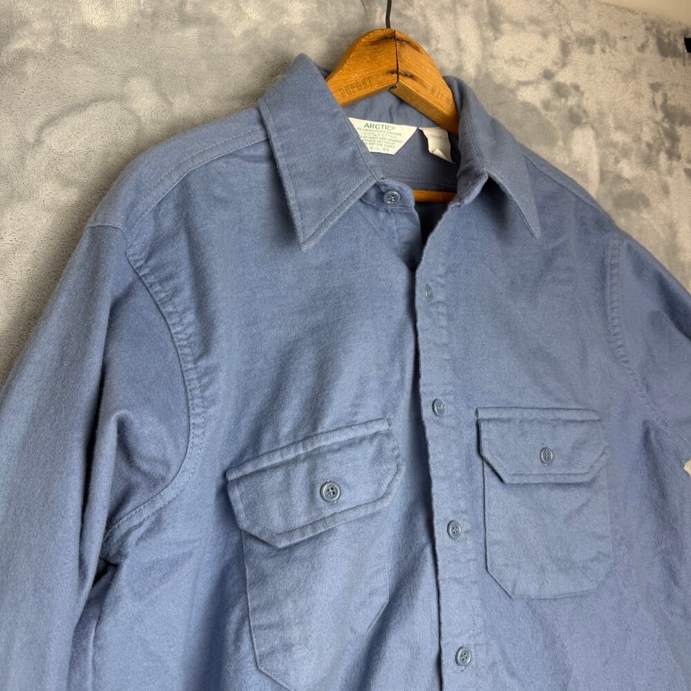 Vintage Button Down Arctic 100% Cotton Made In USA Mens Size Large Blue